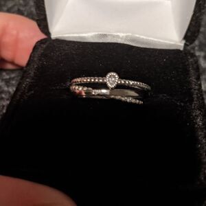 Sterling Silver dainty ring set 5